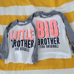 Set of Big/Little Brother Matching Raglan Tees